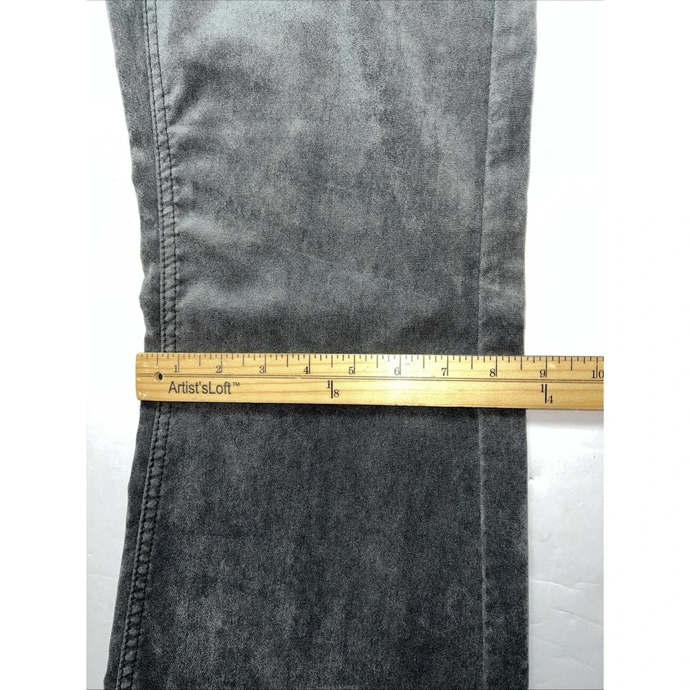Free People Gray Velvet Bell Bottom Flare‎ Pants Front Patch Pockets Size 27